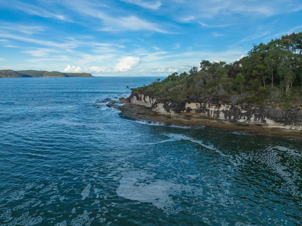 Полдень Вид Море Облаками Перл Бич Центральном Побережье Новый Южный — стоковое фото