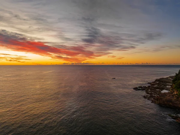 Aerial Sunrise Seascape High Cloud Avoca Beach Central Coast Nsw — Φωτογραφία Αρχείου