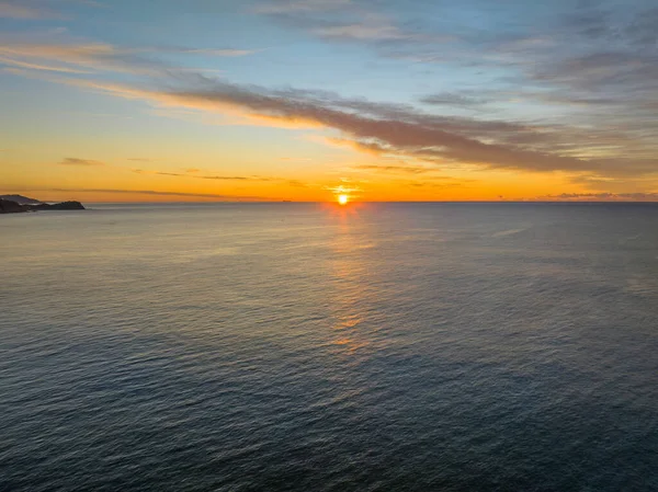 Aerial Sunrise Sea Cape High Cloud Avoca Beach Central Coast — Foto de Stock