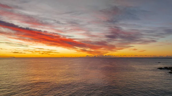 Воздушный Восход Солнца Высокой Облачностью Пляже Авока Центральном Побережье Nsw — стоковое фото