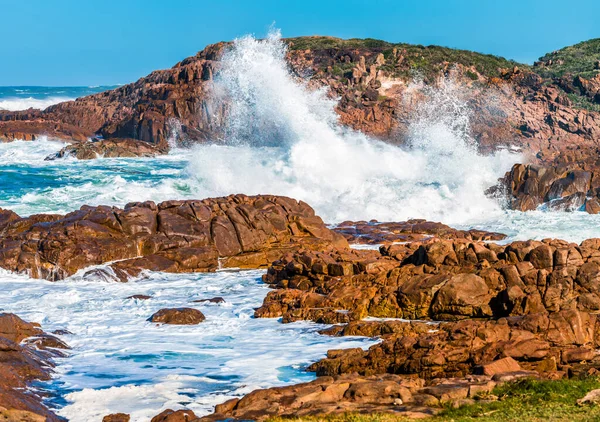 Wild Day Seaside Robinson Reserve Birrubi Beach Anna Bay Turbulent — Stock Photo, Image