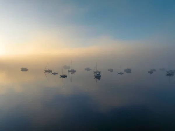 Foggy Sunrise Brisbane Water Koolewong Tascott Central Coast Nsw Australia — Φωτογραφία Αρχείου