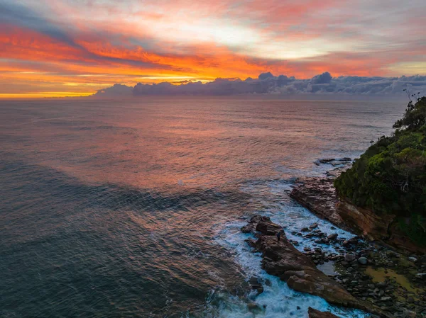 Aerial Sunrise Seascape High Cloud Avoca Beach Central Coast Nsw — Φωτογραφία Αρχείου