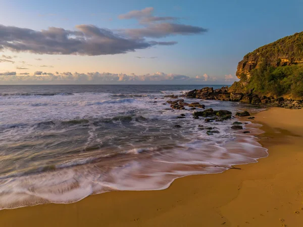 Paisaje Marino Amanecer Con Nubes Killcare Beach Costa Central Nsw — Foto de Stock