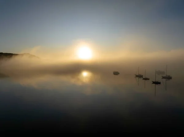 Foggy Sunrise Brisbane Water Koolewong Tascott Central Coast Nsw Australia — Stock Photo, Image