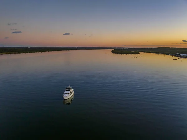 Winter Sunset Waterscape Tilligerry Creek Lemon Tree Passage Port Stephens — Stock Photo, Image