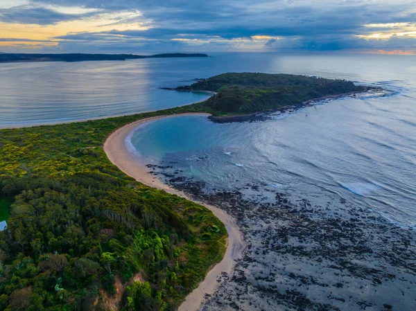 Soluppgång Flygbilder Vid Broulee Beach Sydkusten Nsw Australien — Stockfoto