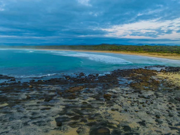 Paisaje Marino Aéreo Amanecer Broulee Beach Costa Sur Nsw Australia —  Fotos de Stock