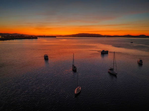 Sonnenaufgang Über Brisbane Water Bei Koolewong Und Tascott Der Zentralküste — Stockfoto