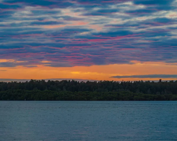 Aerial Sunrise Waterscape Clouds Waterfront Woy Woy Central Coast Nsw — Stockfoto