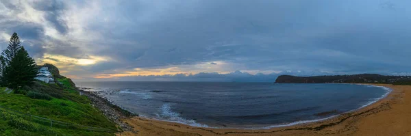 Aerial Sunrise Seascape Clouds Copacabana Central Coast Nsw Australia — Stock Photo, Image