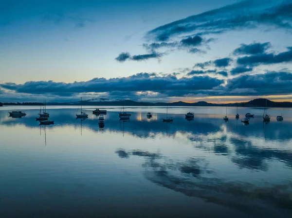 Réflexions Lever Soleil Sur Brisbane Water Koolewong Tascott Sur Côte — Photo