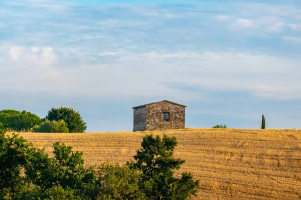 Tipico Paesaggio Toscano Lungo Francigena — Foto Stock