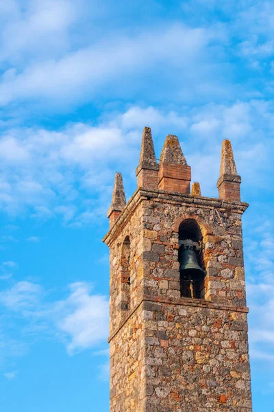 Der Glockenturm Monteriggioni Kleine Mittelalterliche Stadt Entlang Der Francigena Toskana — Stockfoto