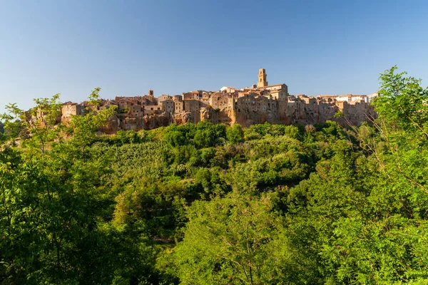 Blick Auf Die Kleine Mittelalterliche Stadt Pitigliano Toskana — Stockfoto