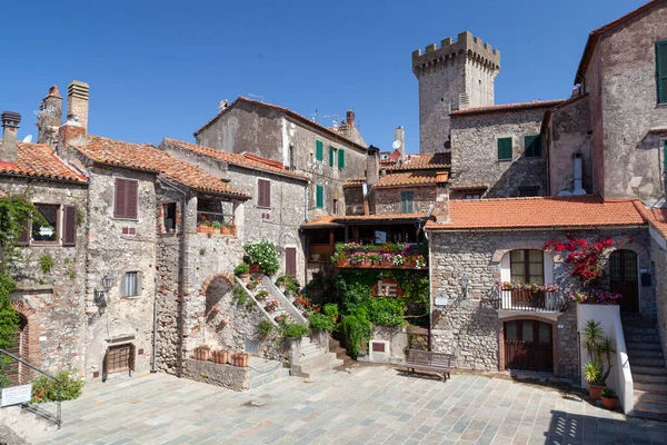 Hlavní Náměstí Malém Středověkém Městečku Capalbio Toskánsko Itálie — Stock fotografie