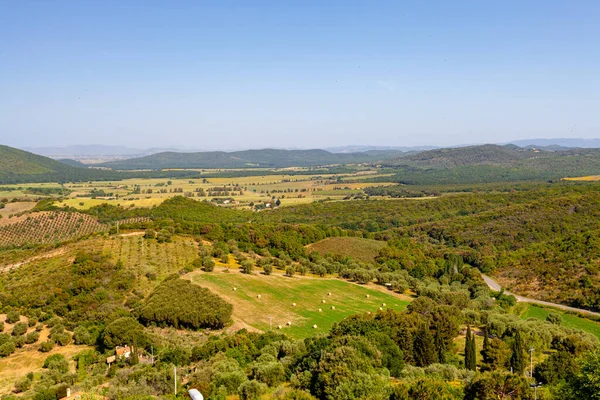 Paisaje Toscana Desde Pequeña Ciudad Medieval Capalbio Toscana Italia —  Fotos de Stock