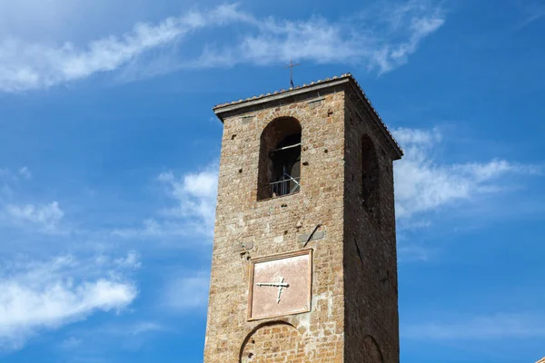 Main Church Tower Bell Little Medieval Town Civita Bagnoregio Lazio — Stock Photo, Image