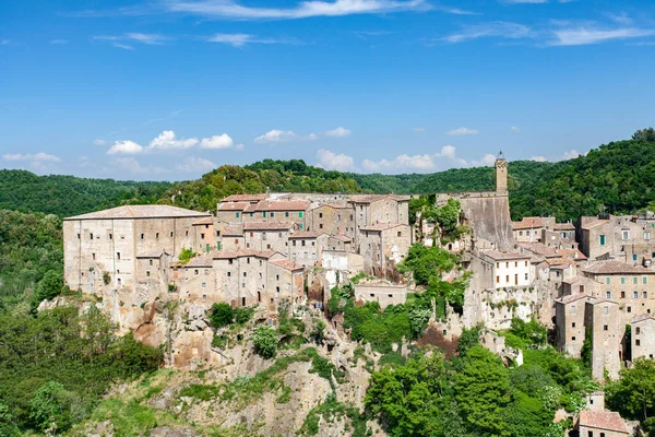 Sorano Toskana Talya Nın Şehri Stok Resim