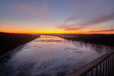 Cold sunrise over the river