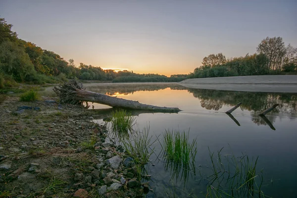 Zonsopgang Boven Herfstrivier — Stockfoto