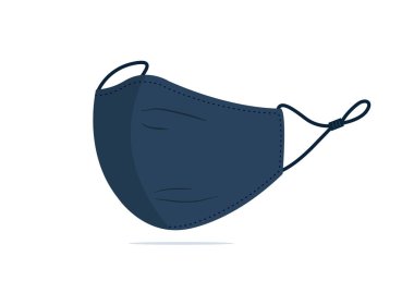 Lacivert yüz maskesi vektörü beyaz arka plan ep45 'te izole edildi