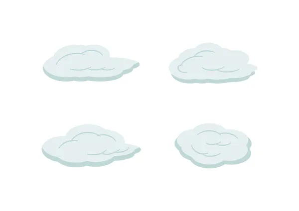 Clouds Vector Isolated White Background Ep165 — Stock Vector