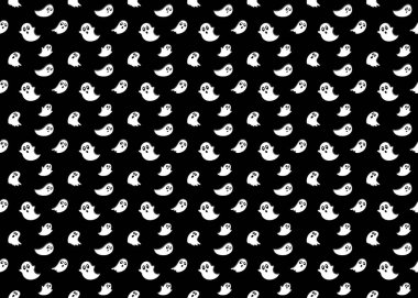 Küçük beyaz hayalet desensiz vektörler koyu arkaplan ep58 'de izole edildi