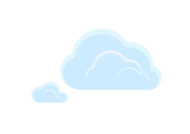 beyaz arkaplan ep163 üzerinde bulut vektörü izole