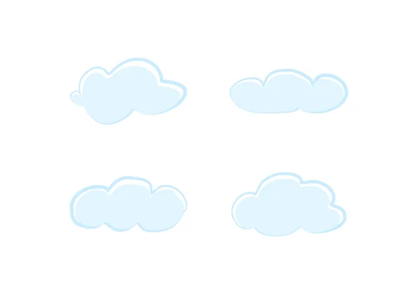 Hand Zeichnen Wolkenvektor Isoliert Auf Weißem Hintergrund Ep178 — Stockvektor