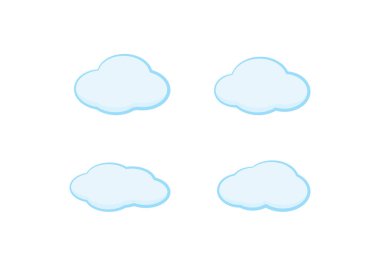 Beyaz arkaplan ep183 üzerindeki bulut vektörü izole edildi