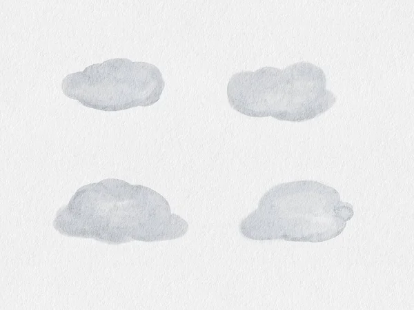 Realistic Watercolor Cloud Isolated White Background Ep11 — Stockfoto
