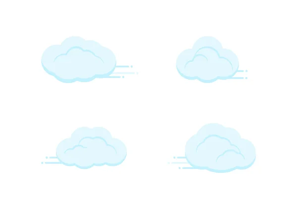 Blue Cloud Movement Vector Isolated White Background Ep189 — Stock Vector