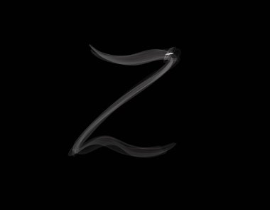 Koyu arkaplanda yayılan gerçekçi Z alfabesi şekli