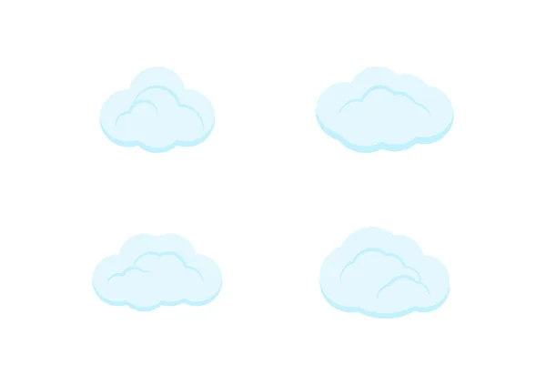 Blue Cloud Vector Isolated White Background Ep188 — Stock Vector