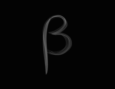 Koyu arkaplana yayılan beta alfabesi ile gerçekçi duman şekli