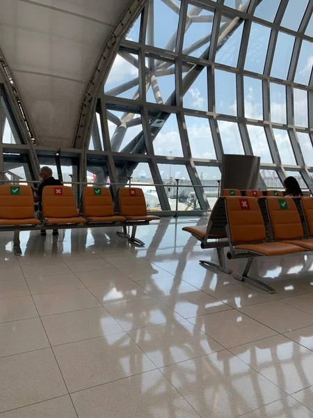 Gare Passagers Quarantaine Dans Aéroport — Photo