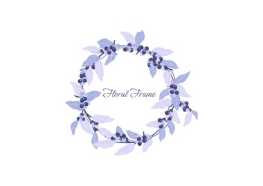 Kış yaprakları ve bitki örtüsü vektör çerçevesi