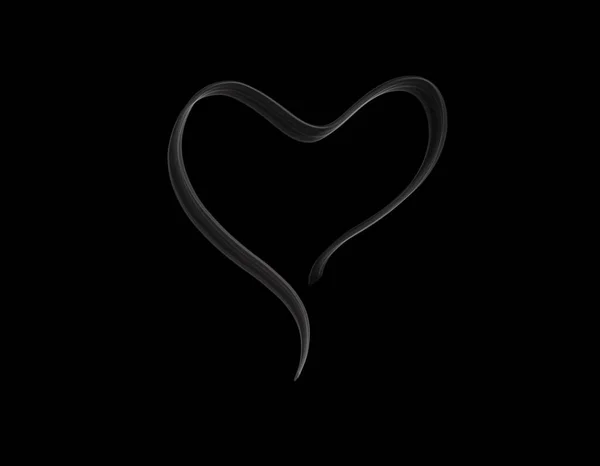 Heart Shape Realistic Smoke Dark Background Ep02 — Foto Stock