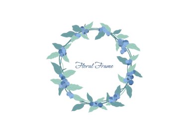 beyaz arkaplanda yaban mersini tacı çerçeve vektörü izole