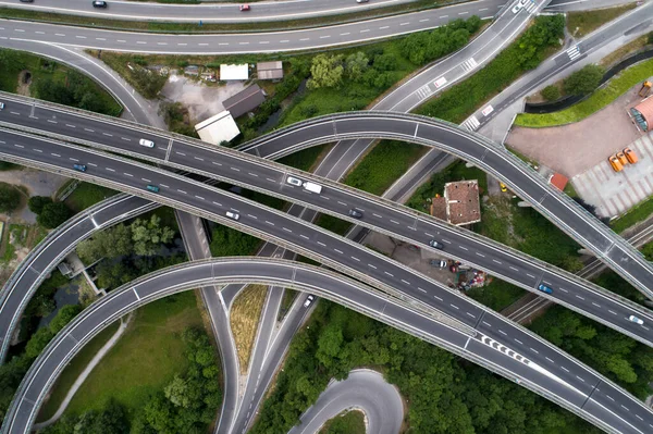 Highway Intersection Aerial View — Stock Photo, Image