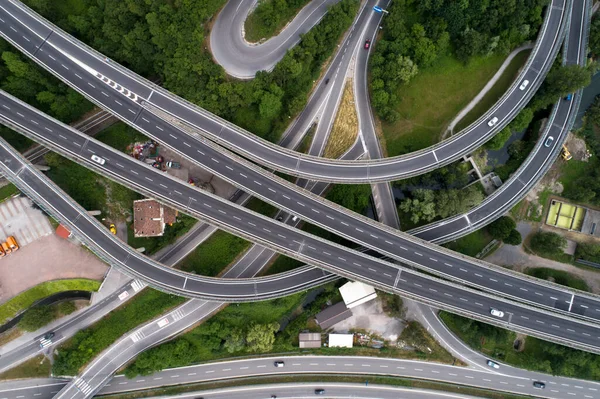 Highway Intersection Aerial View — Stock Photo, Image