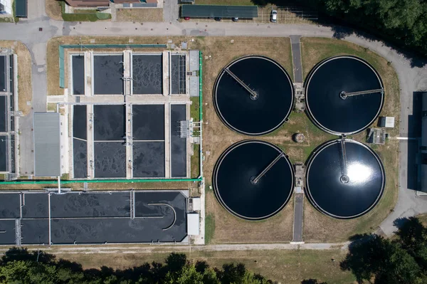 Water treatment plant from drone