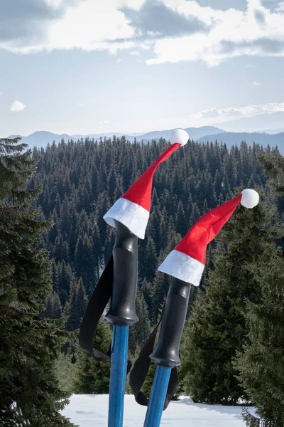 Vacanze Natale Capodanno Vacanze Invernali Sulle Montagne Sciistiche Località All — Foto Stock