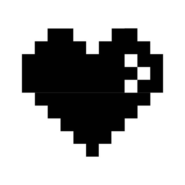 Pixel Corazón Vector Iconos Conjunto Amor Citas Concepto Línea — Vector de stock