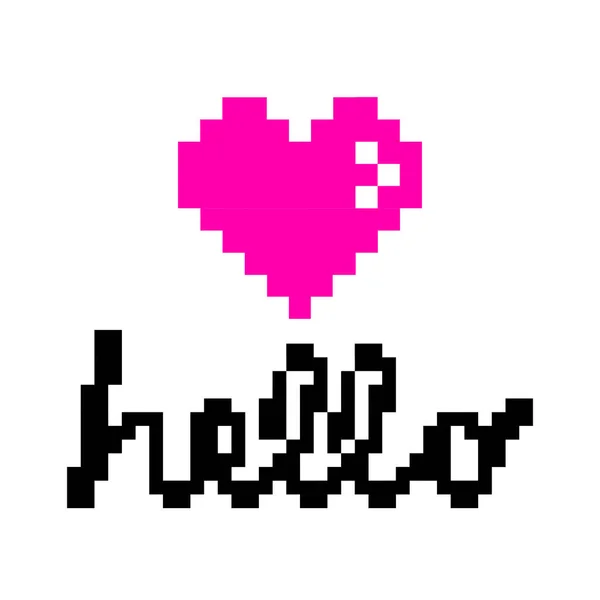 Pixel Valentinstag Hintergrund Vektorillustration — Stockvektor