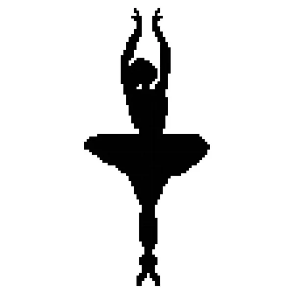 Bailarina de pixel de 8 bits. ilustração vetorial. objeto isolado. fundo branco — Vetor de Stock