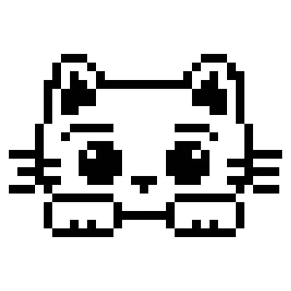 Vector gato negro. NFT. Vector aislado de 8 bits pixel — Archivo Imágenes Vectoriales