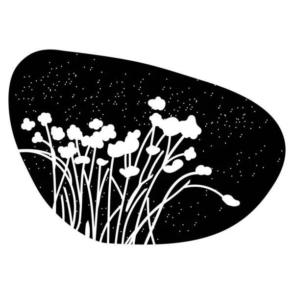 Flores de primavera conjunto de vectores dibujado a mano. Siluetas de flor de pincel negro. Rosas, peonías, crisantemos clipart aislados. Colección de dibujos florales. — Vector de stock