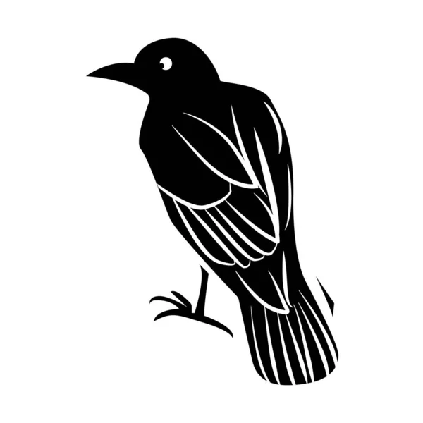 Crow Art Illustration Black Crow High Detailed Vector Art — Stock Vector